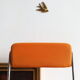 Folding chair in chrome metal and orange fabric 1970