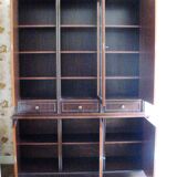 English library in massive mahogany 19th century