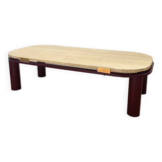 Roche et Bobois travertine top coffee table