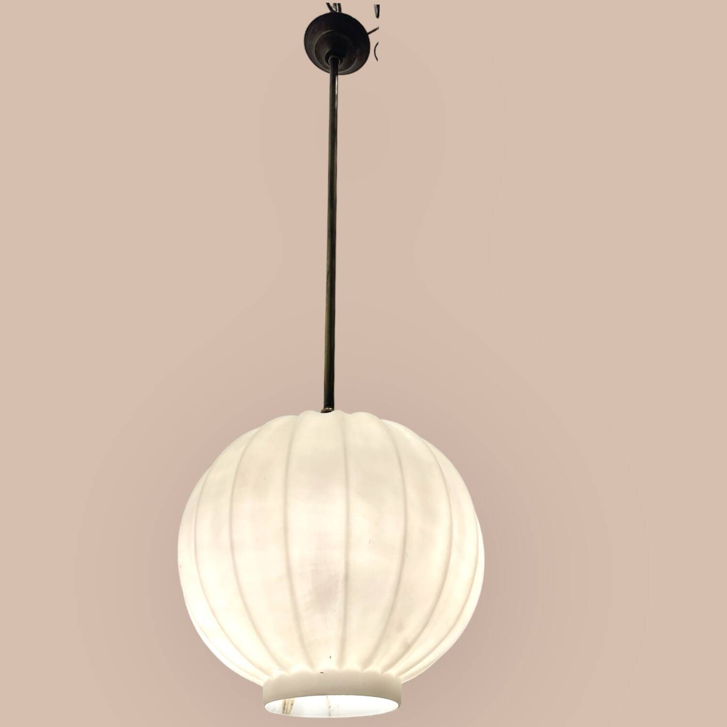 Opaline Glass Light Pendant 1940’s