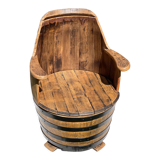 Whisky barrel armchair with spinner