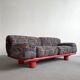 Vintage Italian Sofa from Rossi di Albizzate in Leather and Fabric, Rare Model Designed by Carlo Bar
