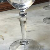 Six crystal wine glasses