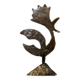 Bronze rooster by Yves Lohe