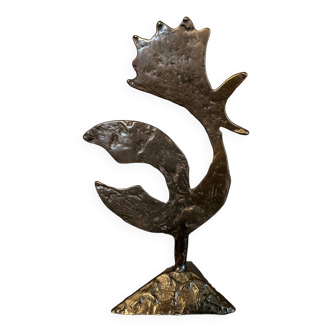 Bronze rooster by Yves Lohe