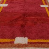Minimalist burgundy cherry red shaggy berber rug