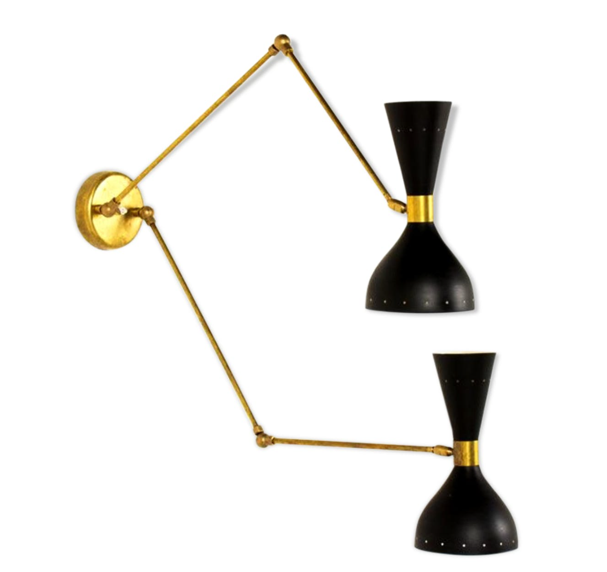 Double wall sconce in the style of Italian creations of the 50s