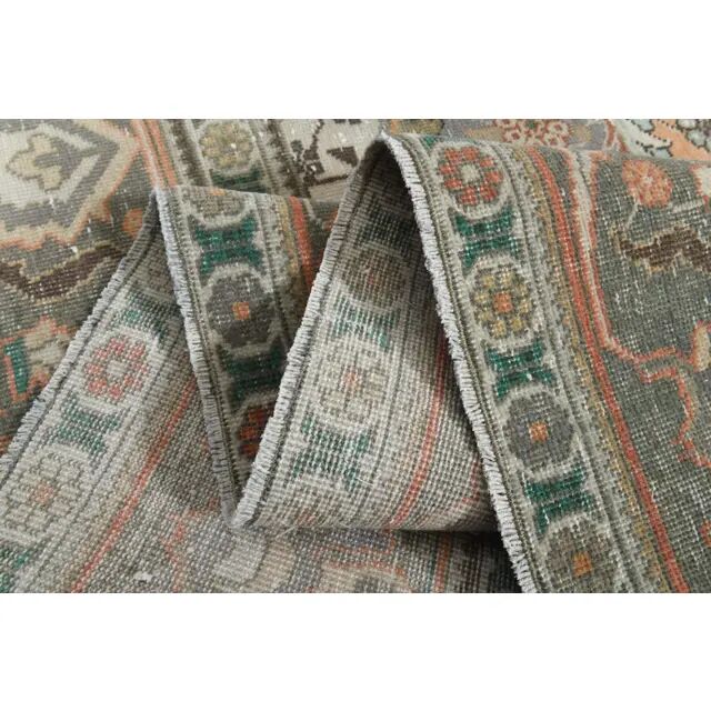 1970s Vintage Persian Handmade Wool Cotton Orange Area Rug 278x343