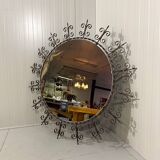 Huge round wrought iron wall mirror 1960’s