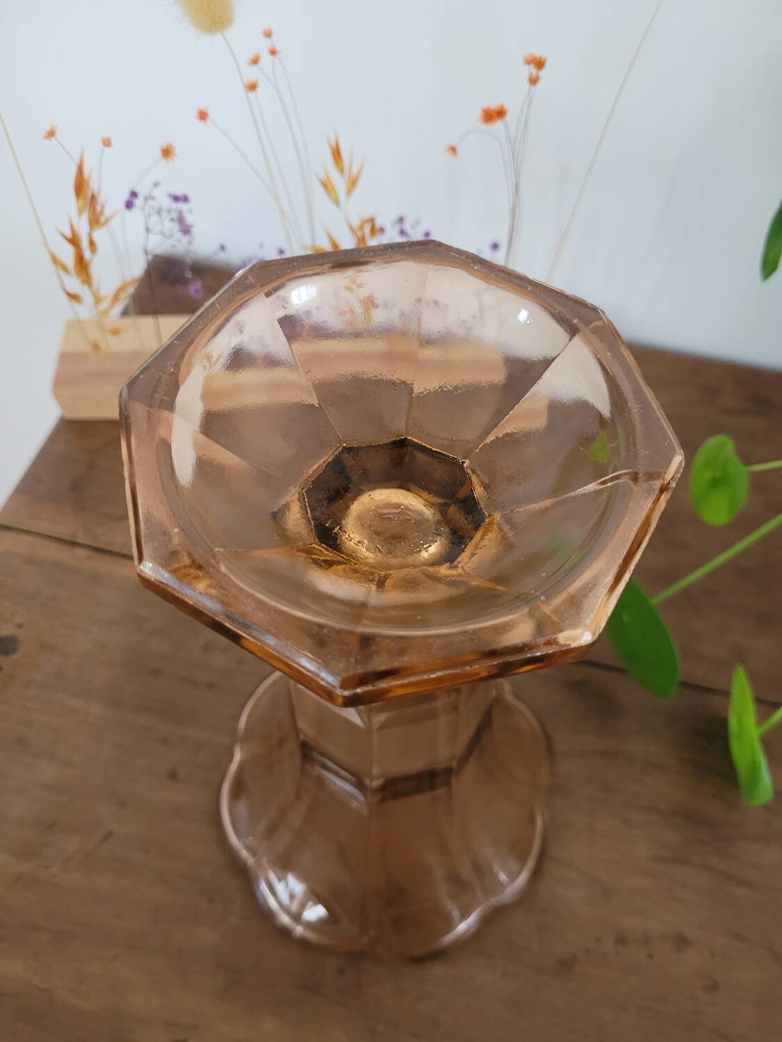 Large pink art deco vase