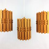 3 Scandinavian suspensions vintage pine 1960