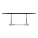 Midcentury Italian Dining Table in Mahogany, Brass, Marble.