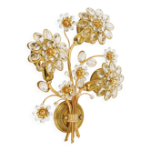 Ernst Palme Palwa Wall Light Flower in Gilded Brass and Crystal, Germany, 1970s