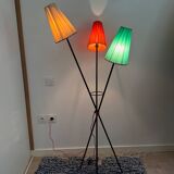 1950s metal tripod floor lamp, completely original