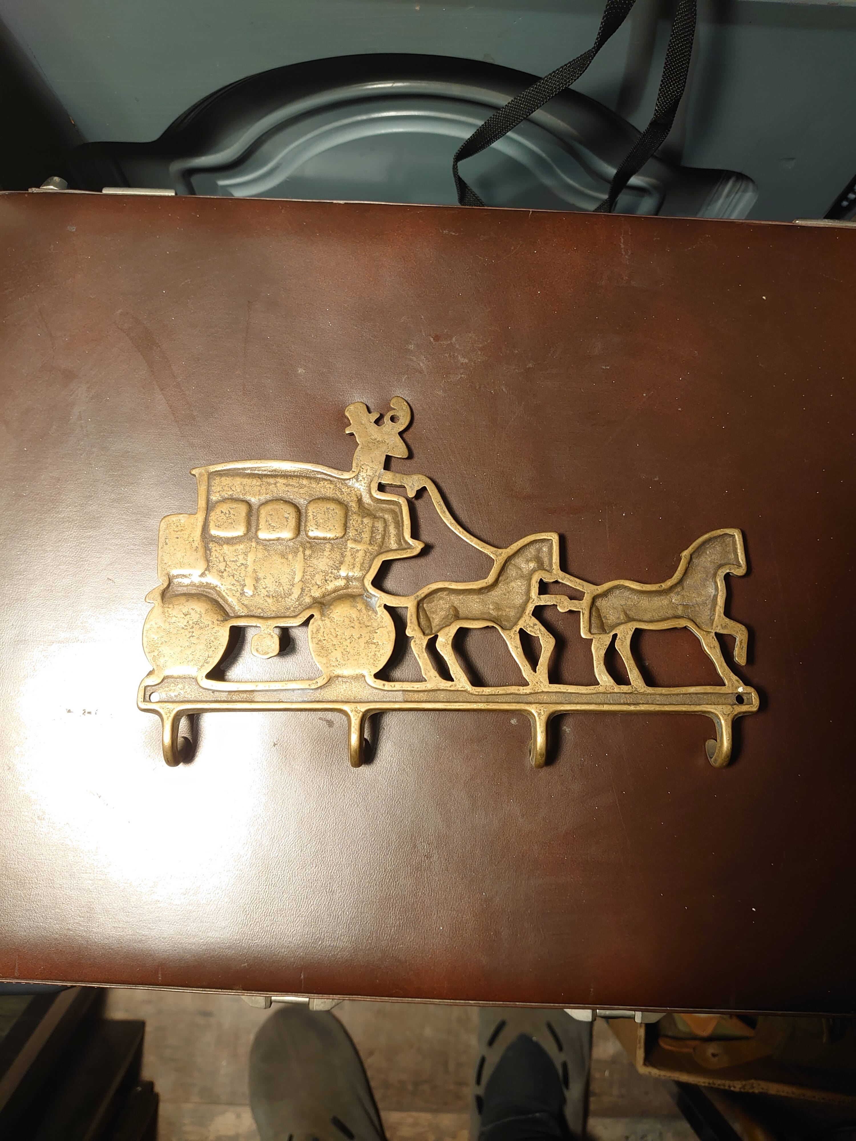 Brass coat rack carriage