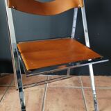 Leather folding chair "Elios" 60s