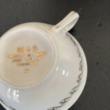 Service 6 cups and saucers assorted in Limoges paste
