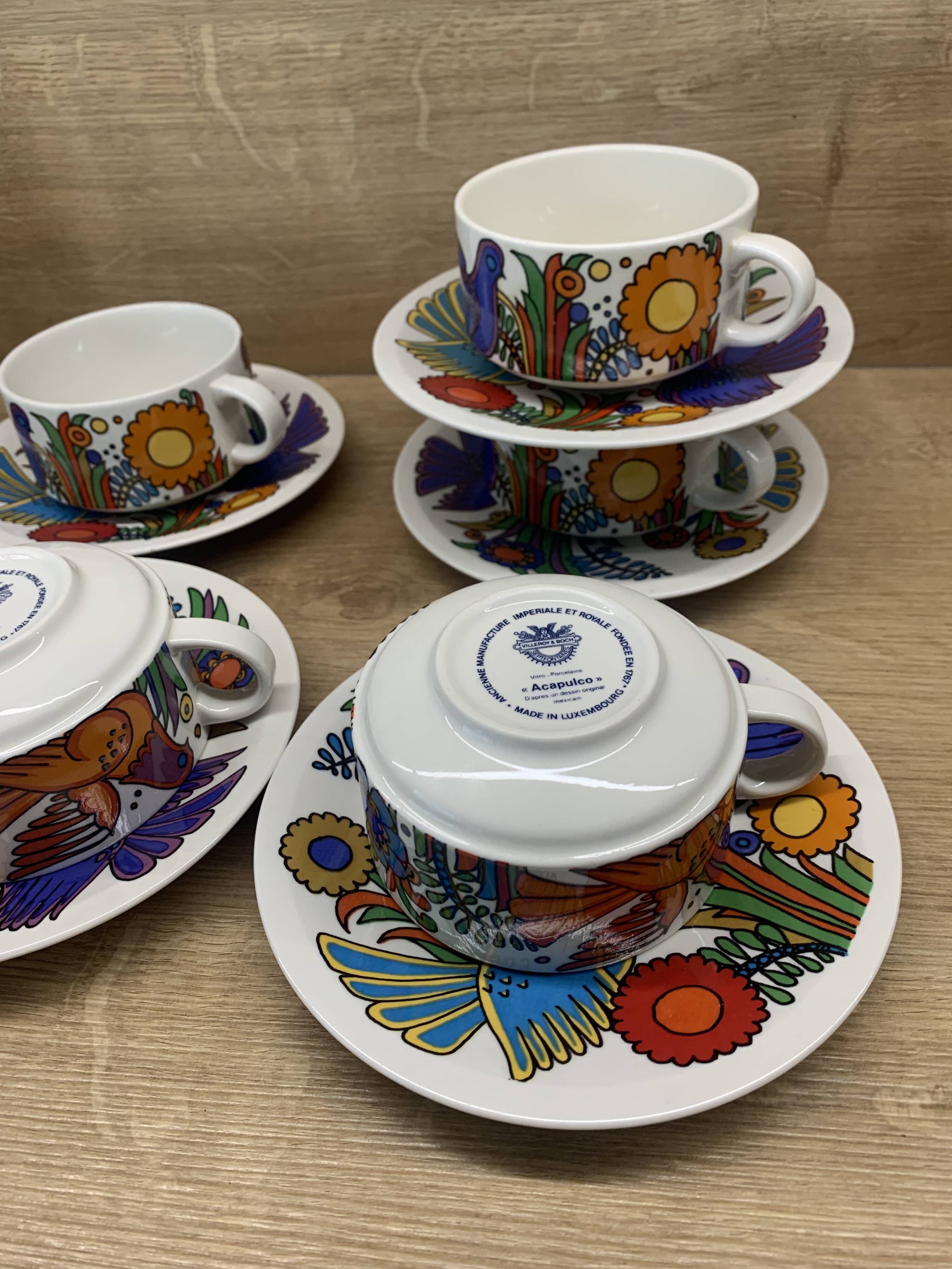 Set of 5 big coffe cups Villeroy & Boch Acapulco