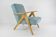 Fauteuil kompas bouclette bleu ciel