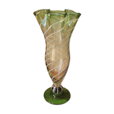 Vase in gradients of green Murano