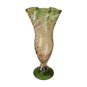 Vase in gradients of green Murano