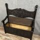 Italian Renaissance style solid wood chest bench decorated with grimacing masks