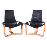 Pair of vintage Scandinavian Manta armchairs by Ingmar Relling for Westnofa, Norway 1970s