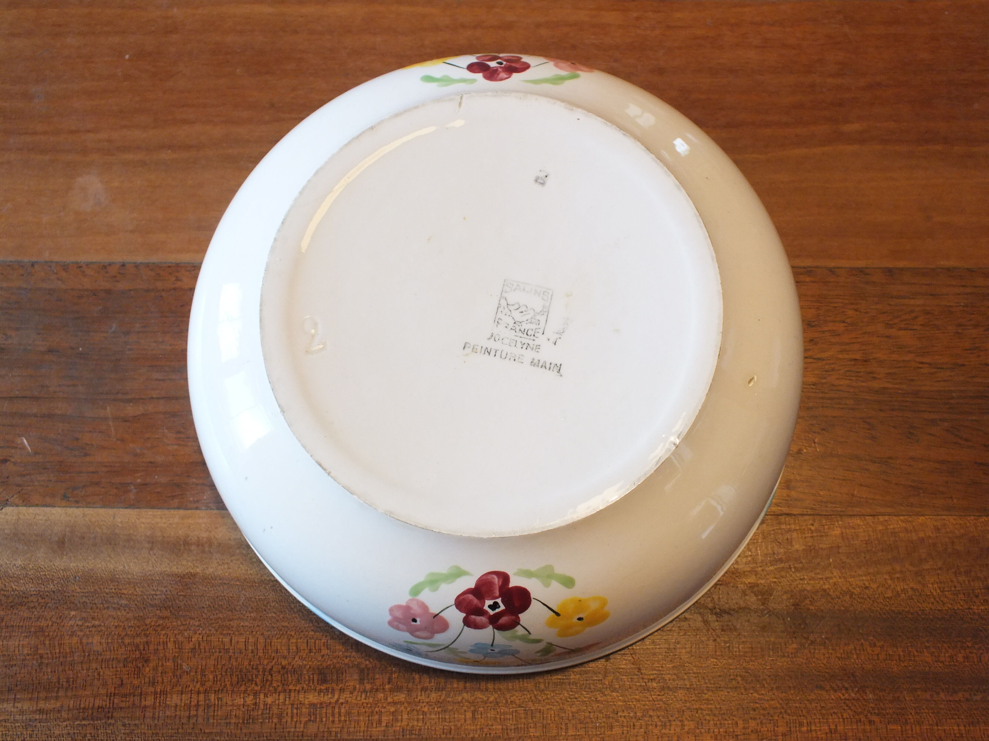 Salad bowl 50s Salins model Jocelyne - flowers