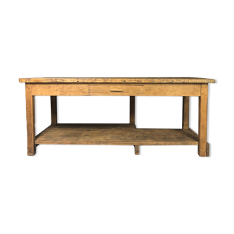 Old oak workshop table