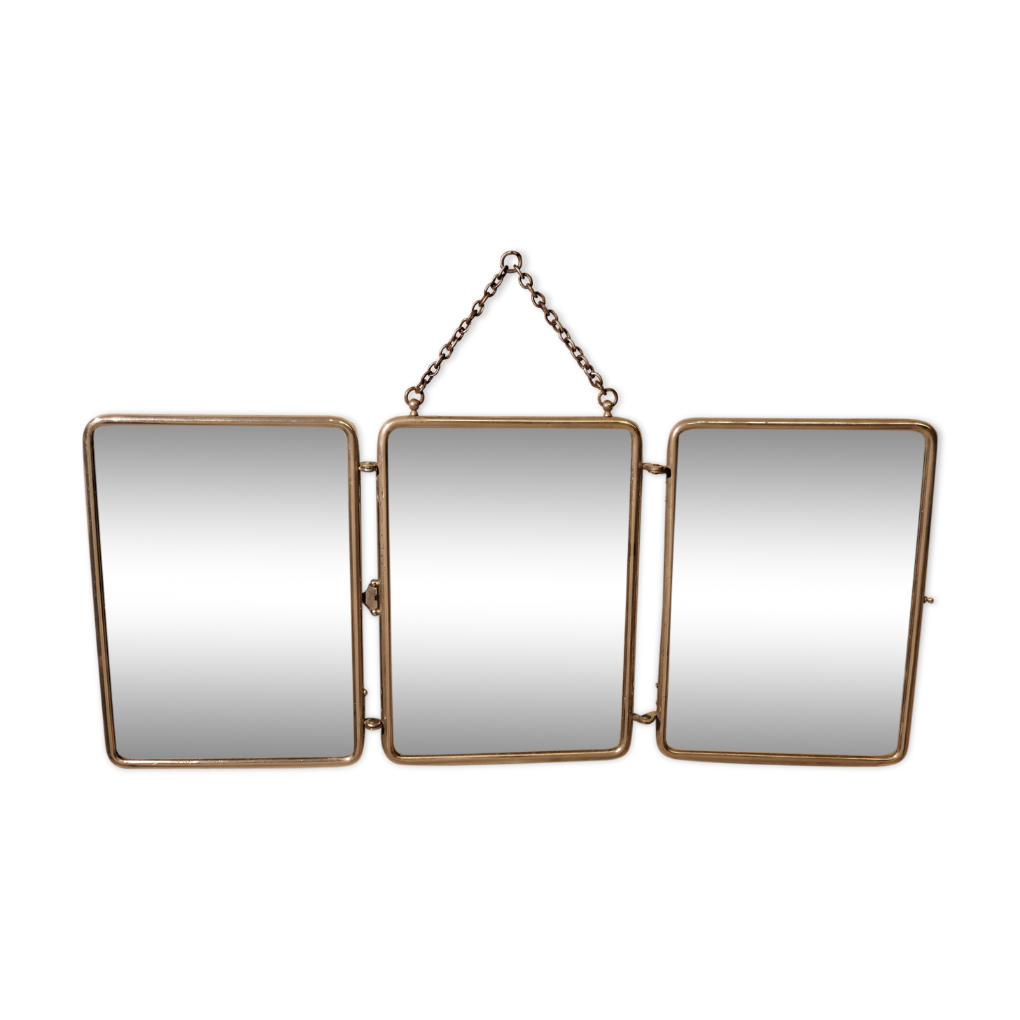 Art-Nouveau barber tryptic mirror - 48x21cm