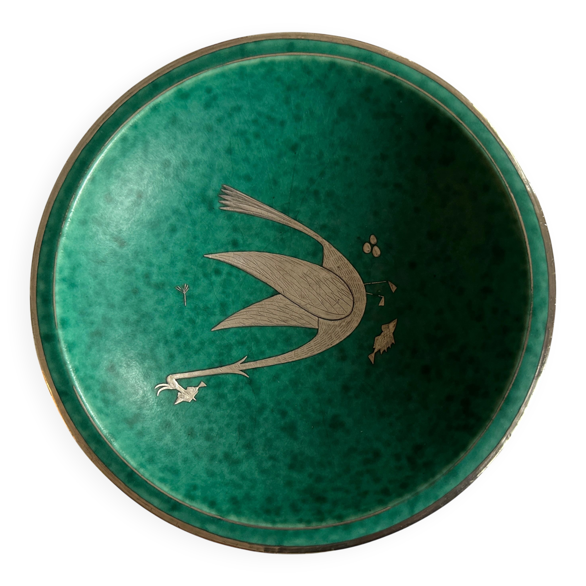 Ceramic bowl by Wilhelm Kage Argenta series for Gustavsberg, Sweden, 1930 Signed