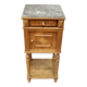 Antique bedside table in marble and wood, 1 drawer.