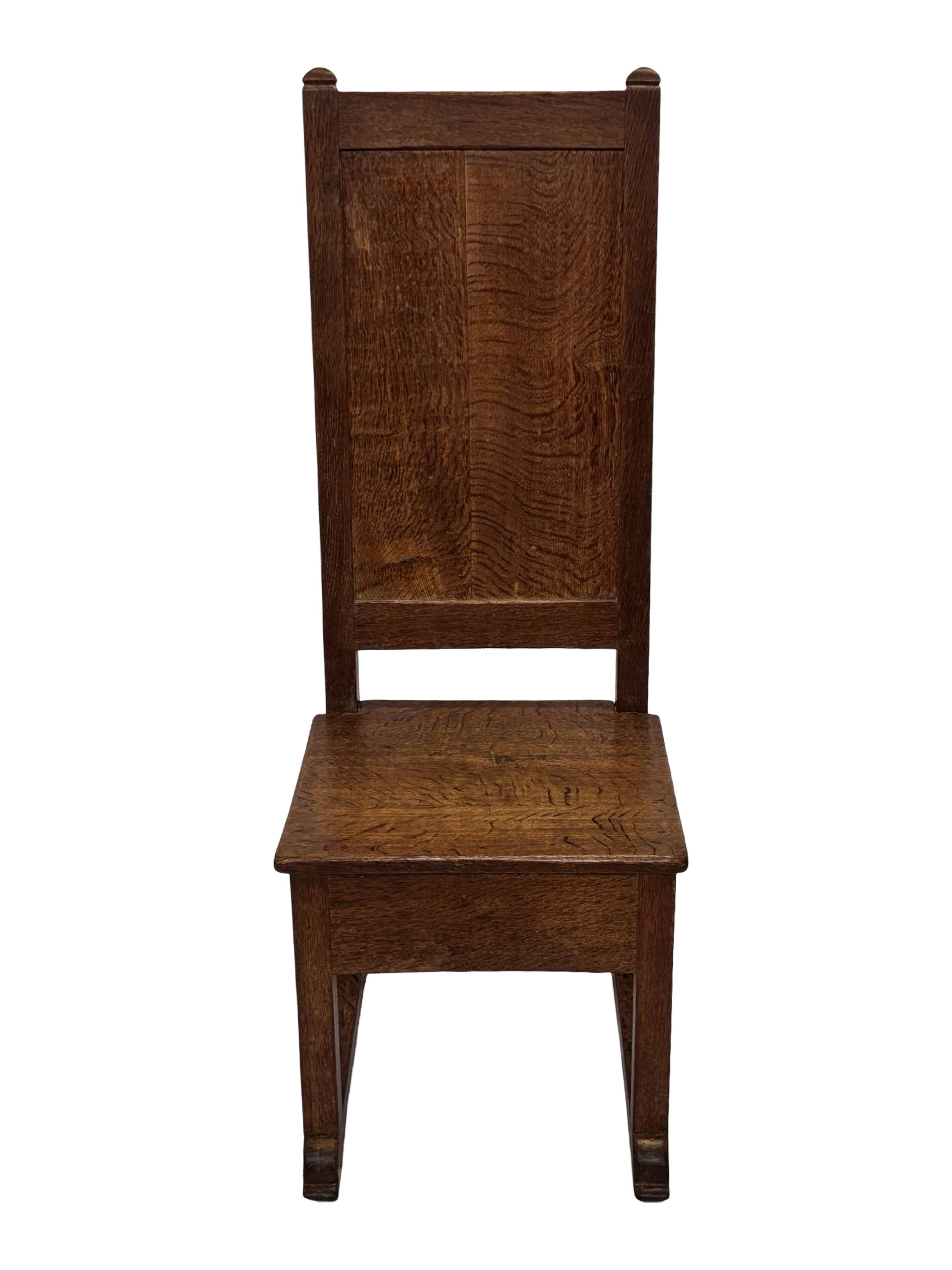Art Deco High Back chair in oak minimalist design