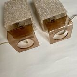 Pair of 70s plexiglas wall lights
