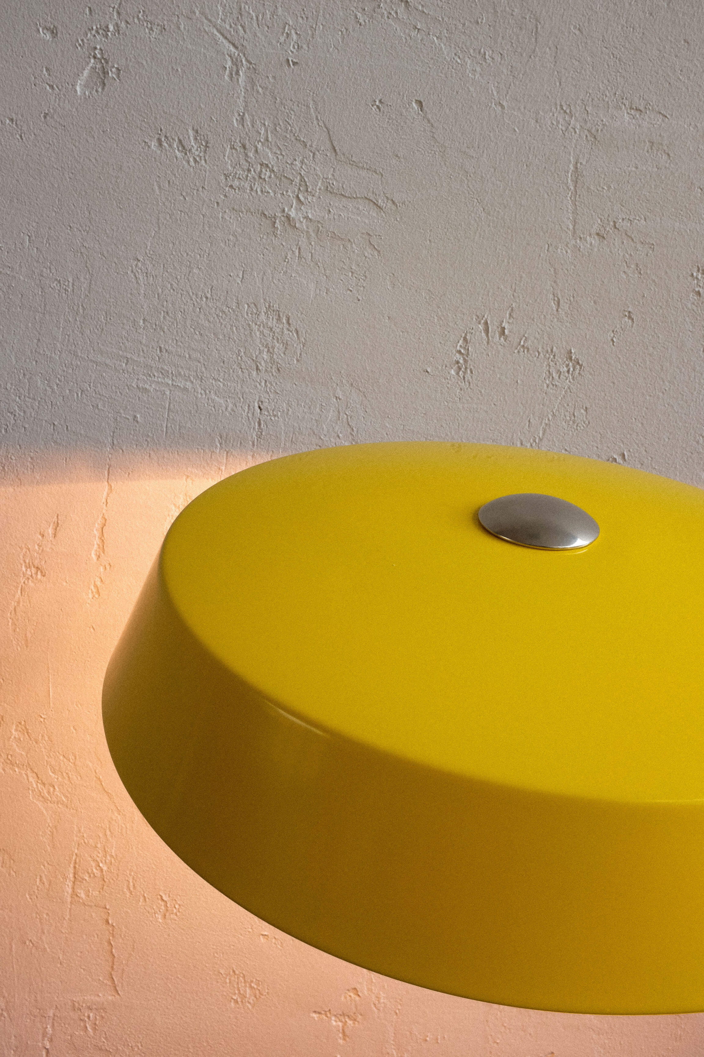 East germany vintage yellow table lamp by veb narva leuchtenbau, 1960s