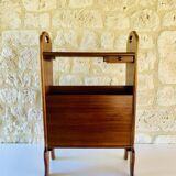 Vintage side table with magazine rack, 1960s
