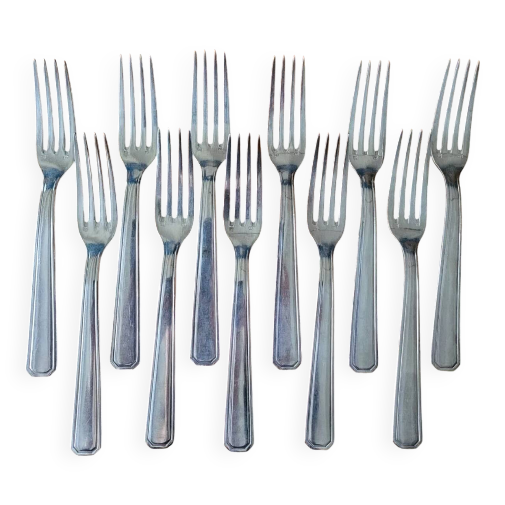 11 Fourchettes en Métal Argenté Orfèvre DAM  20.5 cm