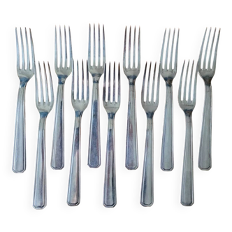 11 Fourchettes en Métal Argenté Orfèvre DAM  20.5 cm