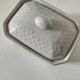Small white porcelain terrine Geneviève Lethu – graphic relief