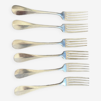 6 fourchettes anciennes Christofle en métal argenté
