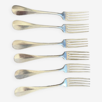 6 old Christofle forks in silver metal