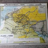 Ancienne carte scolaire : France, plaine du Nord Hatier Kaeppelin N°8.