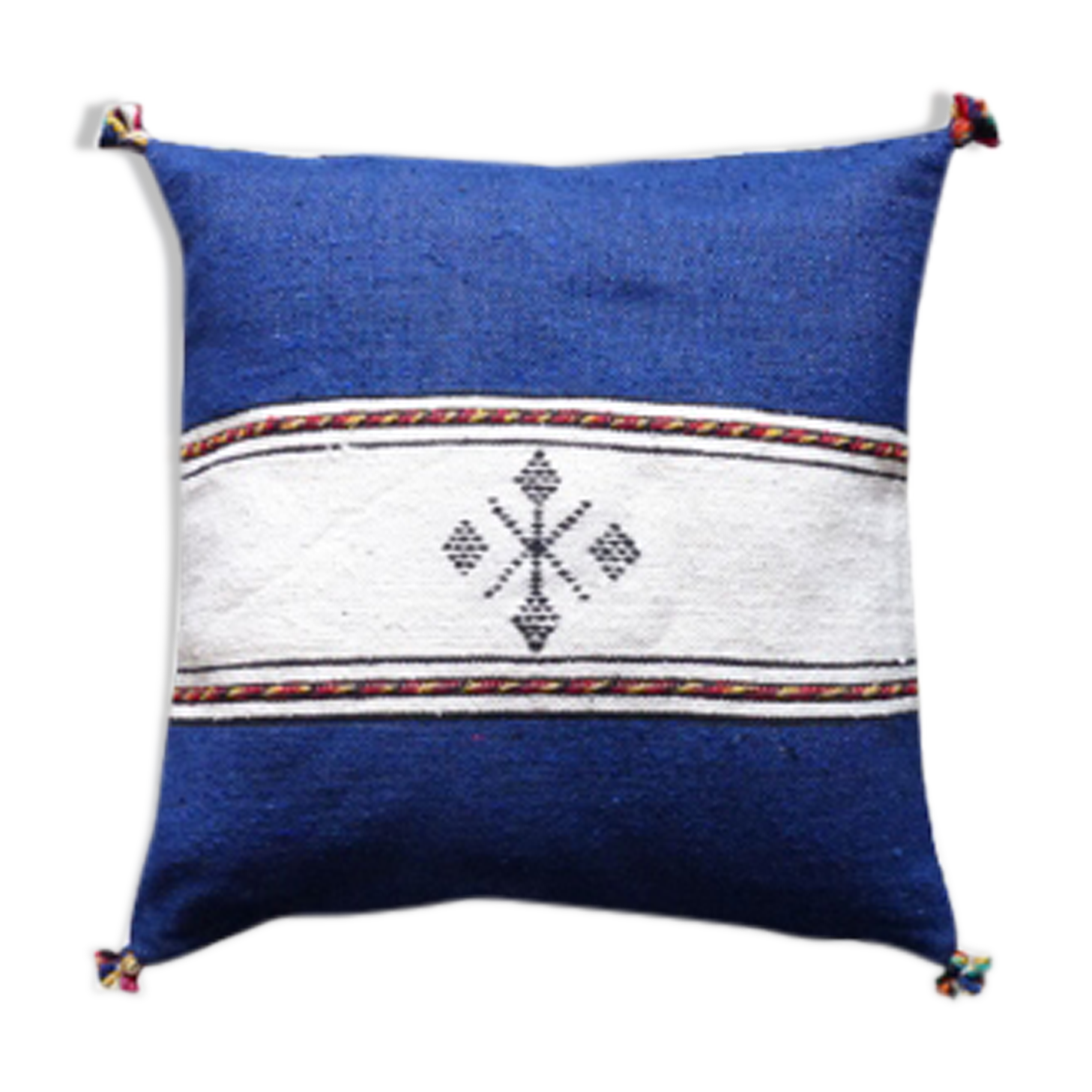 Moroccan berber cushion blue and white