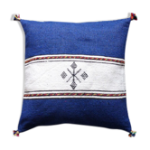 Moroccan blue and white Berber cushion