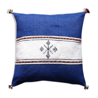 Moroccan berber cushion blue and white