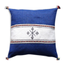 Coussin berbère marocain bleu et blanc