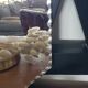 Hexagonal beveled mirror 27 cm