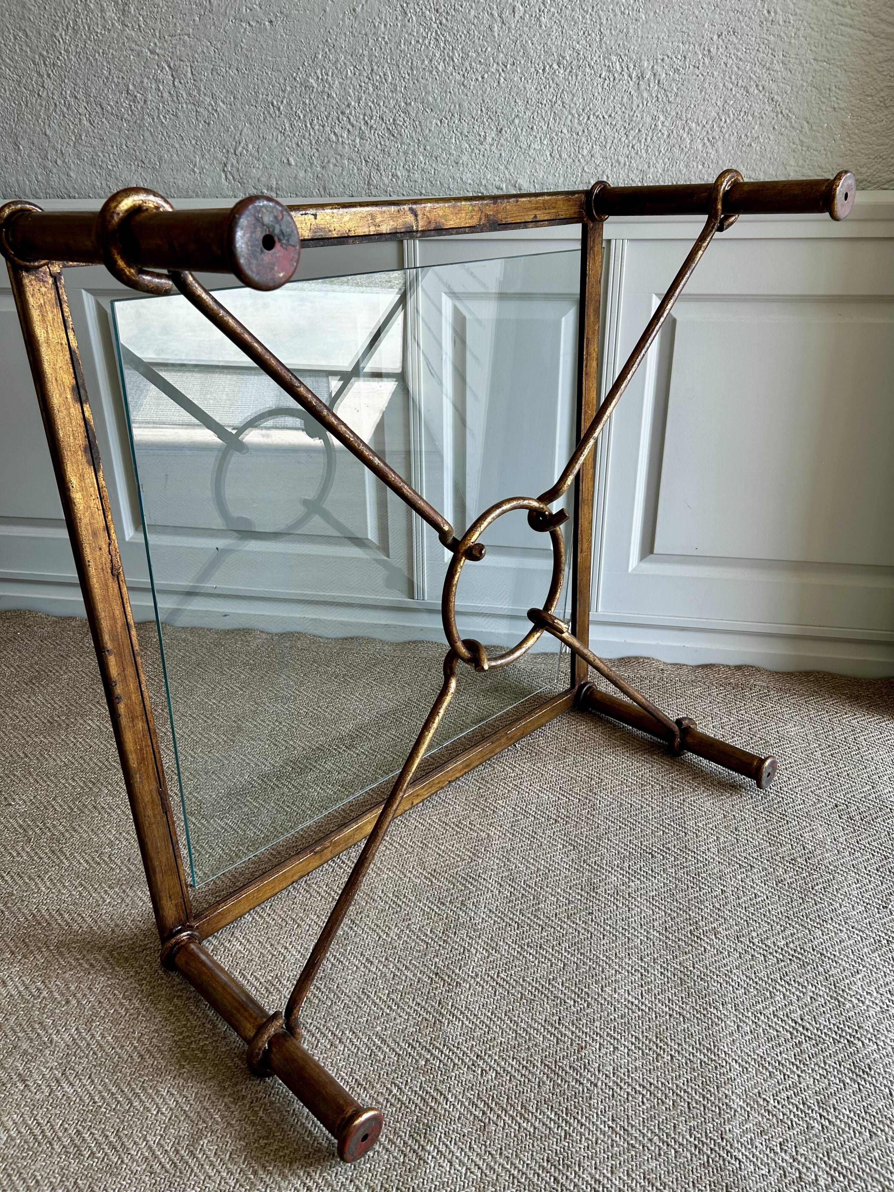 XL Gilt Coffee Table, Italy, 1970's, by Giovanni Banci for Hermes