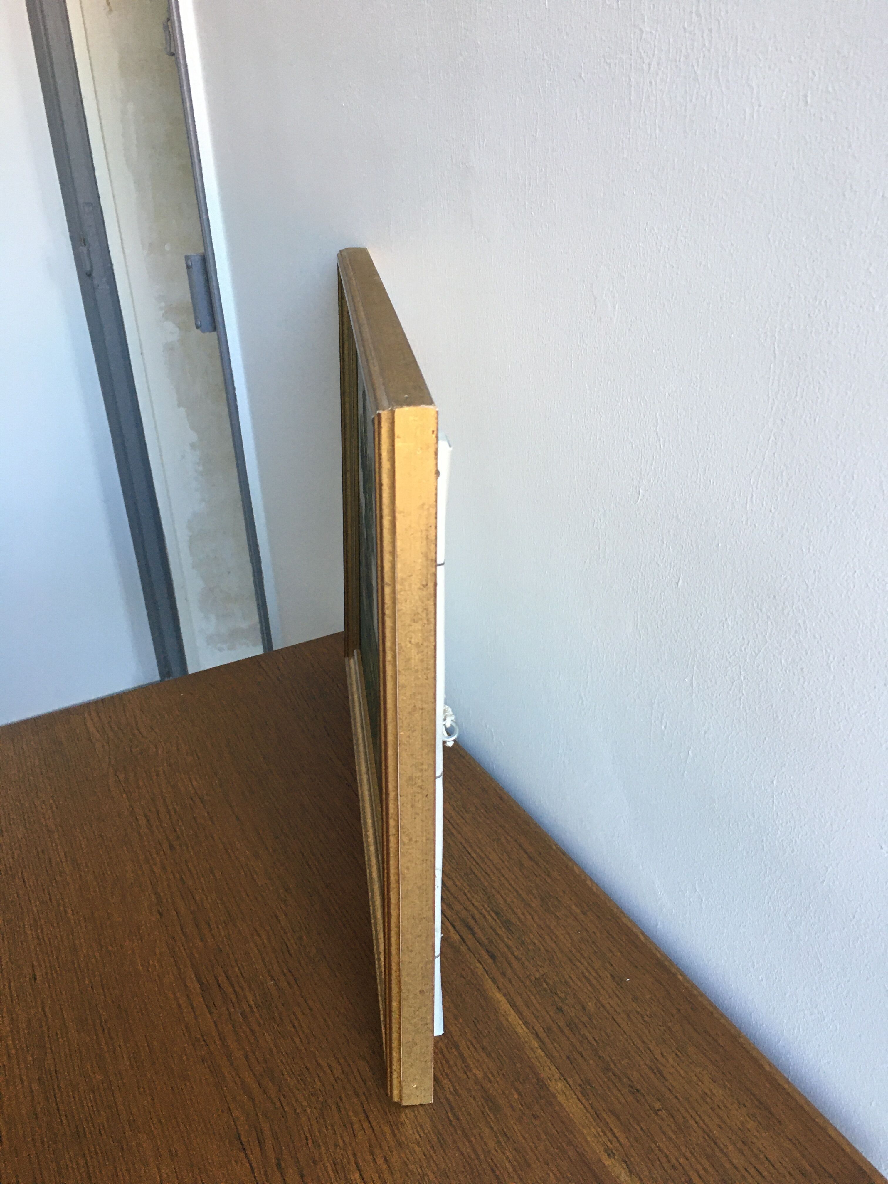 Painting on framed canvas gilded wood