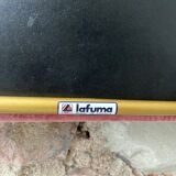 pair of Lafuma folding chairs reupholstered Rose